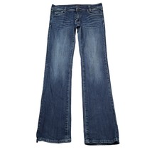 VGS Pants Womens 8 Blue Straight Mid Rise Stretch Button Dark Wash Denim... - $29.68
