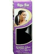 Conair Hype Hair Faux Hair Wrapped Ponytail Color 1B Black Wear Straight... - $21.99