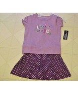 Girls Size 24 Month Outfit Purple Top Polka Dot Skirt New - £8.65 GBP