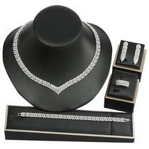 HIBRIDE Hotsale African 4pc Bridal Jewelry Sets New Fashion Dubai Necklace Sets  - £81.40 GBP