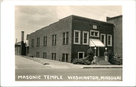 RPPC Washington Missouri MO Masonic Temple  UNP Postcard - £22.11 GBP