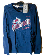 Reebok Women&#39;s Colorado Avalanche Lit Up French Terry Sweater SMALL NAVY - £27.39 GBP