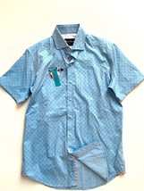 Robert Graham Short Sleeve Charlton Paisley Shirt Tailored Fit Teal ( S )  - £97.72 GBP