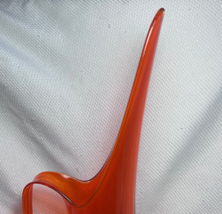 Vtg Mid Century Viking Art Glass Persimmon Orange Epic Swung Pitcher Han... - $69.25