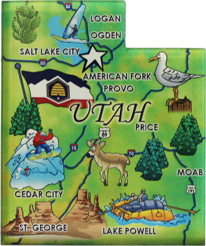 Utah Acrylic State Map Magnet - $6.60