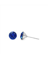 6mm Blue Swarovski Studs | Mini Blue Earrings | Swarovski Crystal Earrin... - $18.00