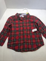Old Navy Toddler Button Down Red Plaid shirt size 2T new with tags Chris... - $175.72 MXN