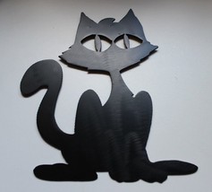 Fall / Halloween Kitty Metal Wall Art Decor - Black - 10&quot; x 8 1/2&quot; - $14.23