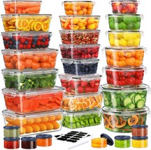 60-Piece Large Food Storage Containers Set - Leakproof, Bpa-Free Plastic... - $36.99