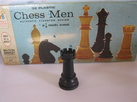 1969 Chess Men Board Game Piece: Authentic Stauton Design - Black Rook - £0.79 GBP