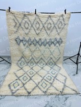 Custom abstract Morracan rug, Beni Ourain rug, Moroccan Boujaad rug, Berber rug, - £403.38 GBP