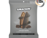 Full Box 12x Bags Smackin&#39; Cracked Pepper Flavor Jumbo Sunflower Seeds |... - $58.32