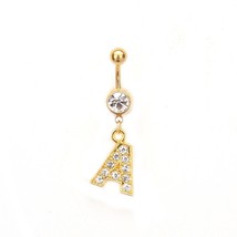 1PC Steel Belly Button Rings Crystal Piercing Navel Letter A-Z Style Navel Pierc - £9.15 GBP
