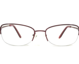 Bulova Eyeglasses Frames ASHBURN WINE Red Rectangular Half Rim 52-18-135 - $18.49