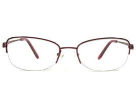 Bulova Eyeglasses Frames ASHBURN WINE Red Rectangular Half Rim 52-18-135 - £14.45 GBP