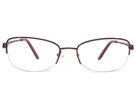 Bulova Eyeglasses Frames ASHBURN WINE Red Rectangular Half Rim 52-18-135 - £14.56 GBP