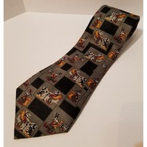 Mickey Unlimited Disney Micky Mouse Checked Black Gray Character Necktie... - £6.00 GBP