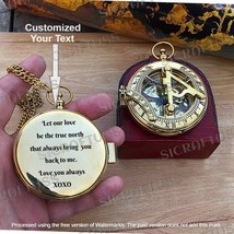 Brass Sundial Compass,Personalized Engraved Compass,Gift For Your Loved ... - £18.41 GBP+