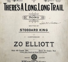 There&#39;s A Long Long Trail Stoddard King 1914 Sheet Music Piano WW2 Ellio... - $39.99