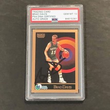 1990-91 Skybox Basketball #62 Brad Davis Signed Card AUTO 10 PSA Slabbed... - $49.99