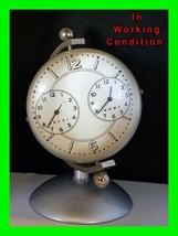Unique Vintage 5&quot; World Globe Map MCM Bubble Clock Dual Time Ball - By Centrios  - £119.42 GBP