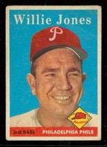 Vintage Baseball Trading Card Topps 1958 #181 Willie Jones Philadelphia Phillies - £6.60 GBP