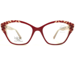 Jean Lafont Eyeglasses Frames DAPHNE 6068 Red Nude Ribbed Cat Eye 51-16-138 - £224.77 GBP
