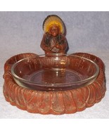 Syroco Wood Native American Chief with Headdress Pipe Holder Ash Tray - $59.95