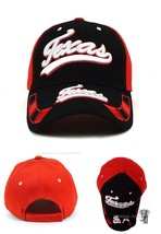 Texas Red &amp; Black 3D Embroidered Baseball Cap, Hat - $14.84