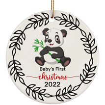 Cute Panda Baby Bear First Christmas Ornament Tree Decor 2022 1st Weeding Gift - £11.82 GBP