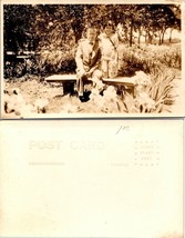 USA Unknown Location Older Gentleman &amp; Little Girl Garden RPPC Antique Postcard - £11.31 GBP