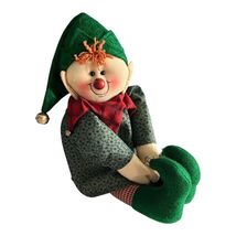 Terry’s Village Christmas Elf Plush Doll Green Outfit Red Scarf Bells - $18.00