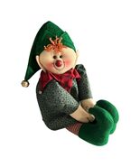 Terry’s Village Christmas Elf Plush Doll Green Outfit Red Scarf Bells - $18.00