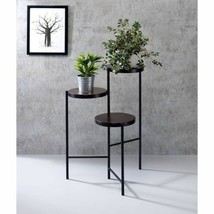 19&quot; Wood Plant Stand with Metal Leg,Black - £143.61 GBP