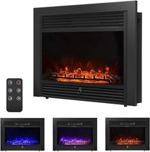 Hysache 28.5 Recessed Electric Fireplace, Fireplace Insert with 3-Color Changing - £234.88 GBP