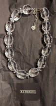 RJ Graziano Designer Statement Necklace Chunky Clear Lucite Beads  17-20&quot; Long   - £15.70 GBP