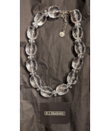 RJ Graziano Designer Statement Necklace Chunky Clear Lucite Beads  17-20... - £15.21 GBP