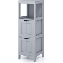 Modern Farmhouse 2-Drawer Bathroom Floor Cabinet with Shelf in Grey Wood... - $2,961.13 MXN