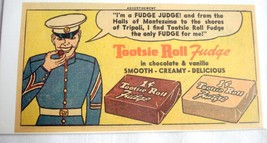 1962 Ad Tootsie Roll Fudge with Marine Fudge Judge - £6.28 GBP