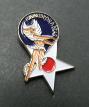 Swing On A Star Nose Art Usaa Lapel Pin Badge 1 Inch Army Air Force - $5.64