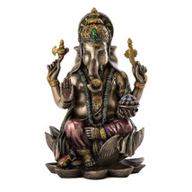 Ganesha Lord Of Success Statue 7&quot; Hindu Elephant God High Quality Bronze Resin - £50.31 GBP