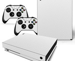 For Xbox One X Skin White Carbon Fiber &amp; 2 Controllers Decal Vinyl Wrap - £11.07 GBP