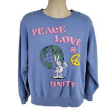 Looney Tunes Bugs Bunny Puff Paint Sweatshirt Peace Love Unity Adult M 3... - £22.03 GBP