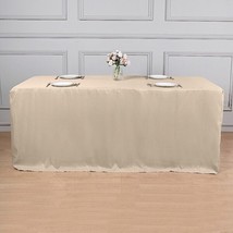 Nude Fitted 8 Ft Polyester Table Cover Wedding Tradeshow Tablecloths Supply Gift - £25.08 GBP