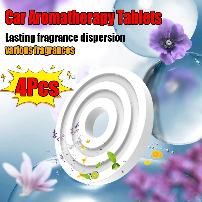 4Pcs Car Air Freshener Fragrant Tablets Auto Perfume Diffuser Replacement - £10.49 GBP+