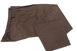 Big &amp; Tall Mens Brown Chino Casual Pants 38 X 34 Haggar Pleated Front Cuffs - £7.83 GBP
