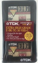 2 Pack Tdk Vhsc Ehg TC-30 Extra High Grade Camcorder Tape VHS-C w/ Bonus Case - £5.32 GBP