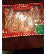 6 pc EDIBLE GOURMET CANDY CANE SWIRL CHRISTMAS SPOONS PEPPERMINT FLAVORED - £8.59 GBP