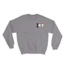 I Love Lebanon : Gift Sweatshirt Flag Heart Crest Country Lebanese Expat - £23.14 GBP