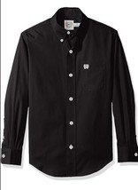 NWD Cinch Boys Solid Button Down Long Sleeve Shirt Size Black 2XL - £11.23 GBP